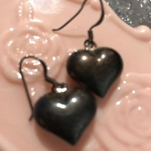 Sterling Silver puffy vintage dangle earrings 80’s